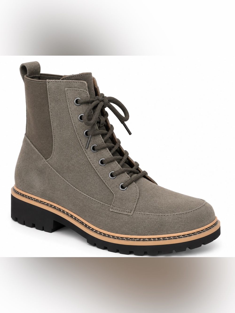 Crown Vintage Shay Gray Suede Combat Boots 8.5 NEW Unworn